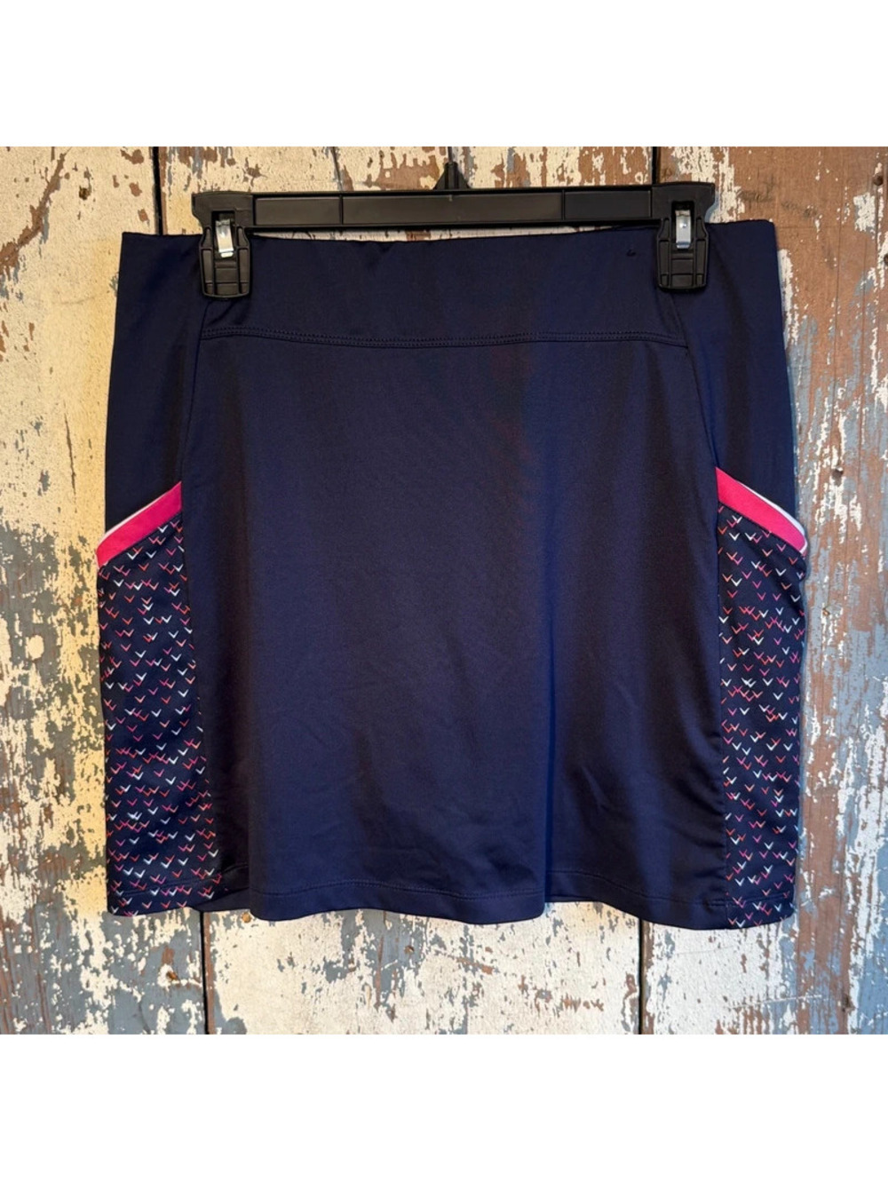 Callaway Women's Golf Athletic Skirt 17" Chev Print Block Skort size Medium